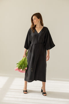 Mathilde Kimono Dress Black