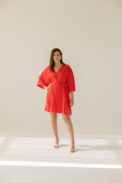 Thilde Kimono Dress Red