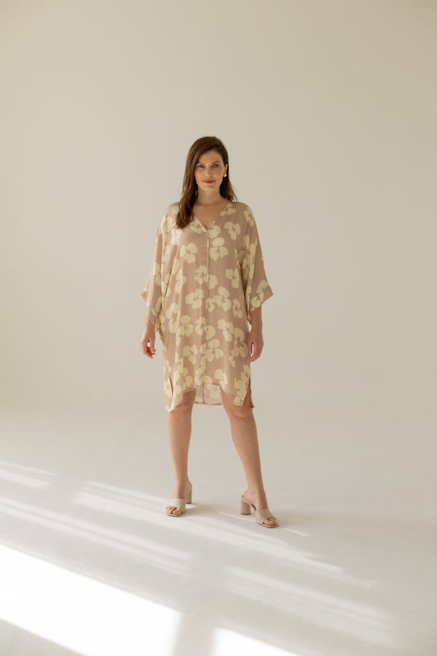 Thilde Dress Flowers Beige