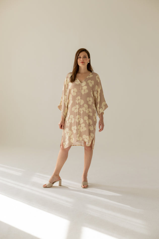Thilde Dress Flowers Beige