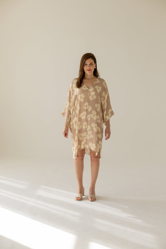 Thilde Dress Flowers Beige