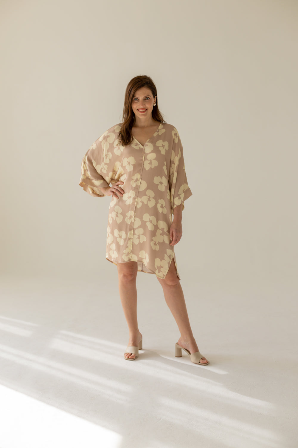 Thilde Dress Flowers Beige