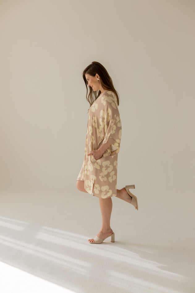 Thilde Dress Flowers Beige