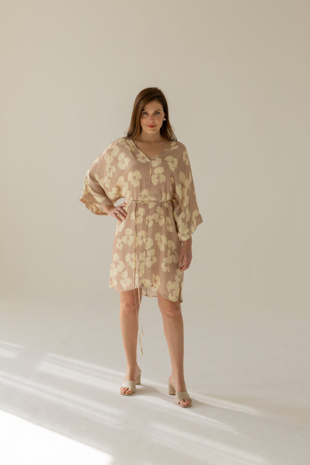 Thilde Dress Flowers Beige