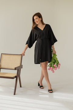 Thilde Kimono Dress Black