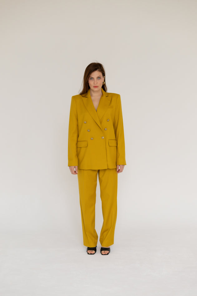 Double-breasted Blazer Mustard Yellow