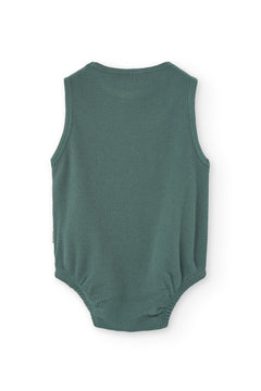 Baby's Haoa Waffle Romper Blue