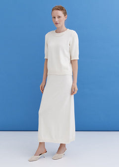 Knitted Cotton Top and Skirt Set