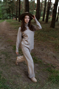 Merino Wool Wide-Leg Knitted Pants