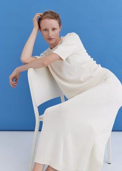 Knitted Cotton Top and Skirt Set