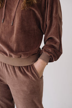 Organic Velvet Jogger in Mauve