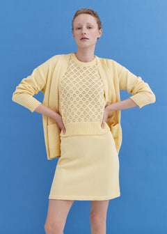 Knitted Cotton Mini Skirt