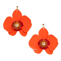 Butterfly Orchid Stud Earrings Seadust Green