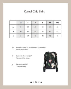 Casual Chic Print Shirt Noir