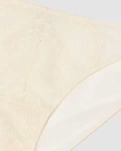 Lace Mesh Bikini Briefs Cream