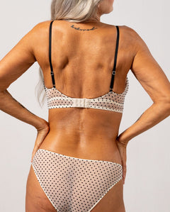 Mesh Plunge Bralette Polka Dots