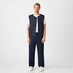Loom Loose Lightweight Hemp Blend Chinos Raw Blue
