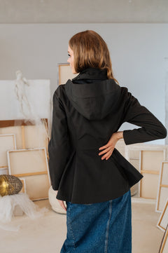 Short Double Breasted Raincoat Evening Blush Black