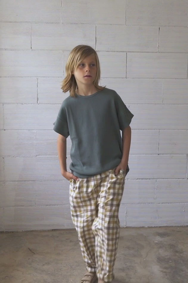 Kids' Haco Waffle Oversized T-Shirt Blue