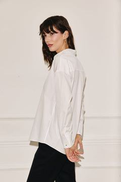 Stand up collar shirt white
