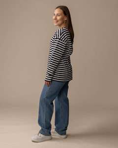 Muisto Long T-Shirt Black/White Stripe