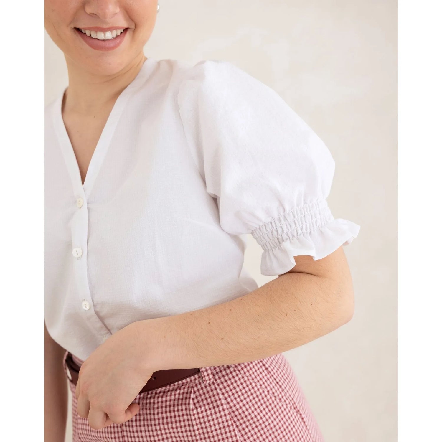 Vichy Short Sleeve Shirt White