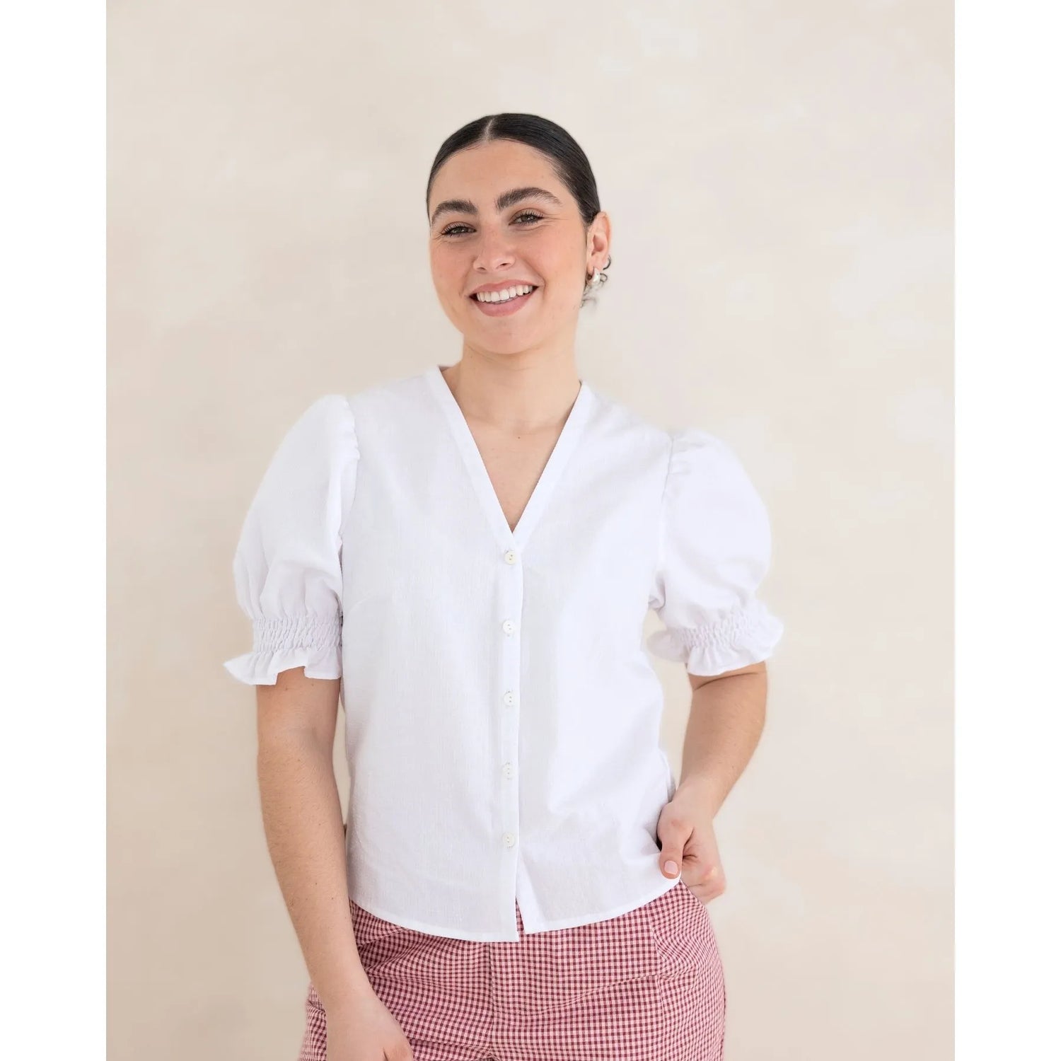 Vichy Short Sleeve Shirt White