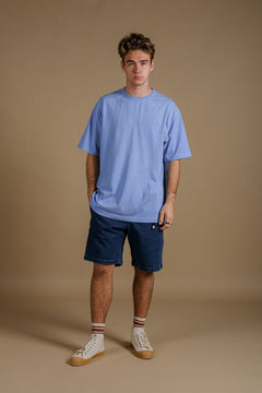 Men's Parodi Pigment Heavyweight Oversized T-Shirt Mediterranean Blue