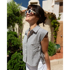 Sabia Top Black Gingham