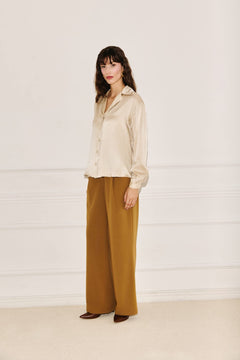 Rita Silk Shirt Beige