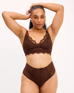 Lace Support Bra Coffee