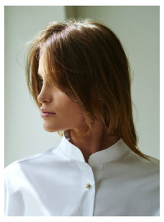 Stand up collar shirt white