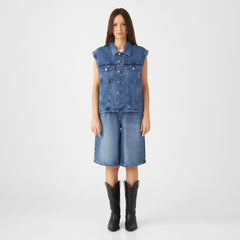 Lunar Minimal Stretch Biker Vest Medium Blue
