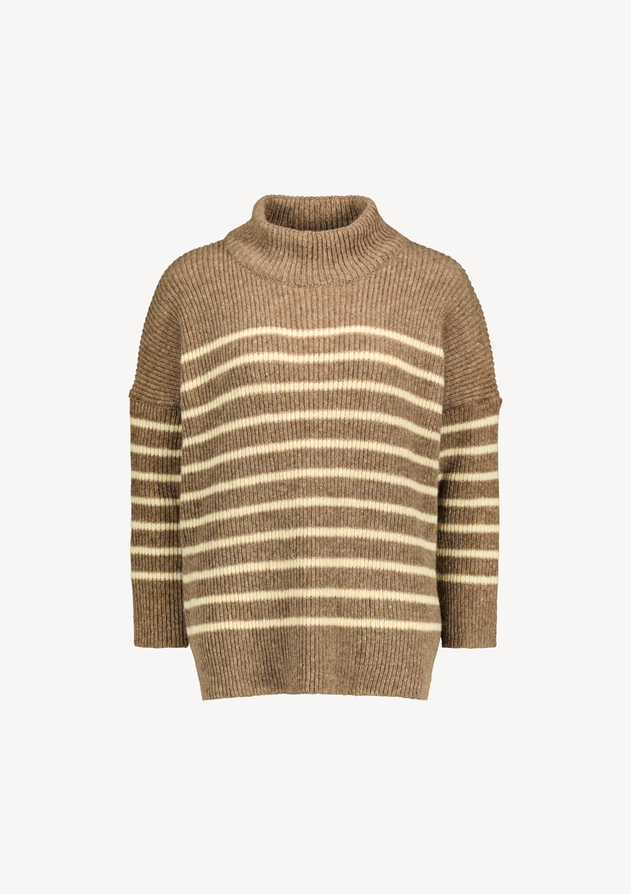 Katrine Turtleneck Striped Beige