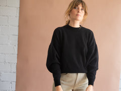 Gaudia Sweater Batwing Sleeve Merino Wool Black
