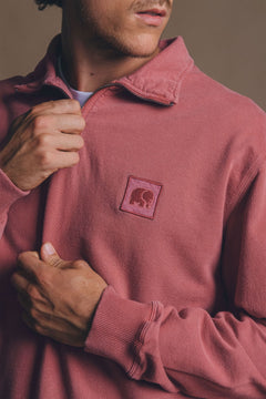Men's Sauce Pigment Quarter Zip Sweater Burning Sky