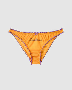 Mesh Ruffle Bikini Briefs Mustard / Electric Lilac