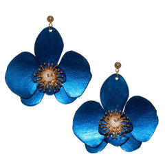Butterfly Orchid Stud Earrings Red