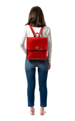 Leather Backpack Artist Collection Cuoio Red