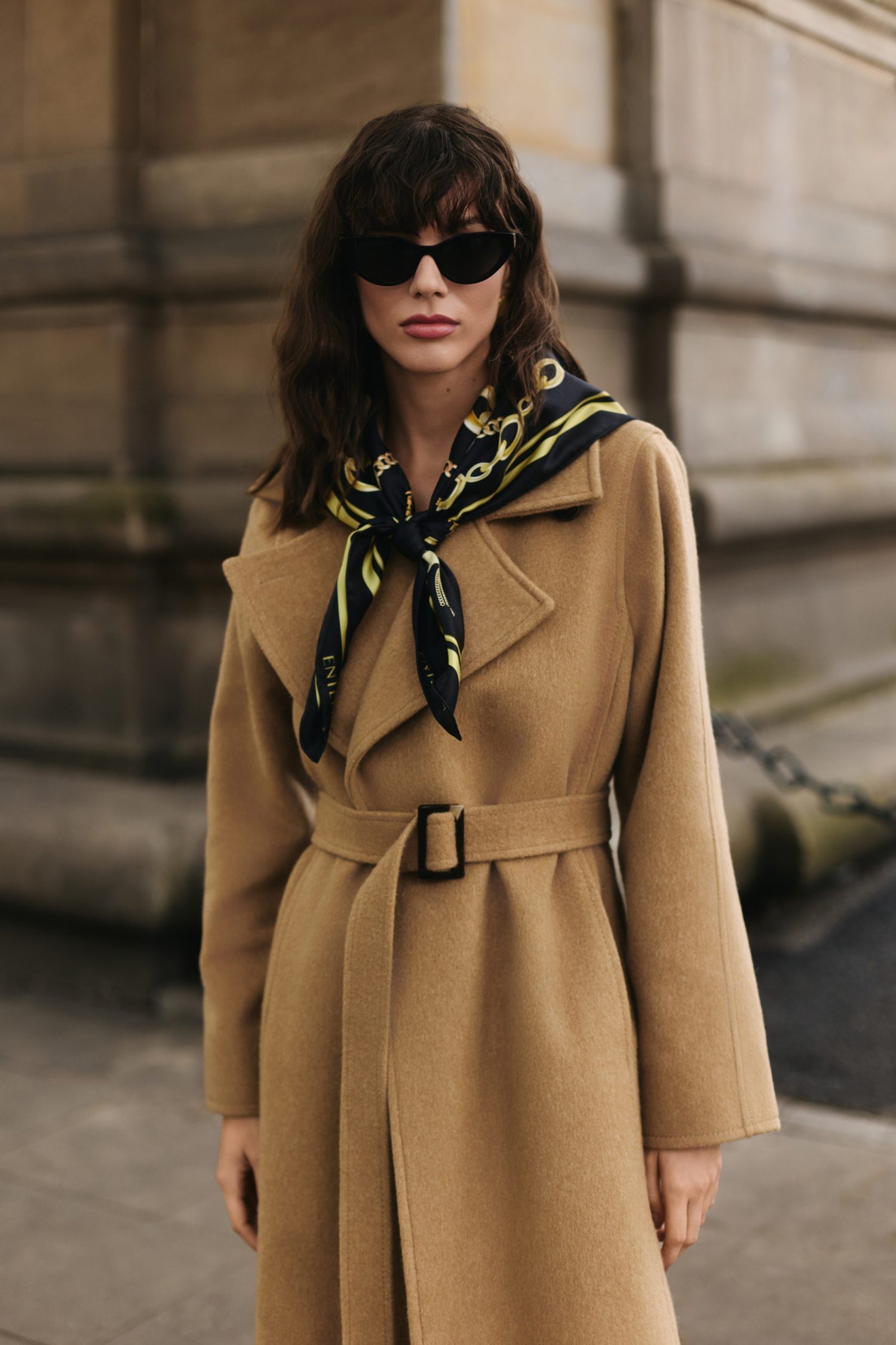 Classic cashmere coat camel