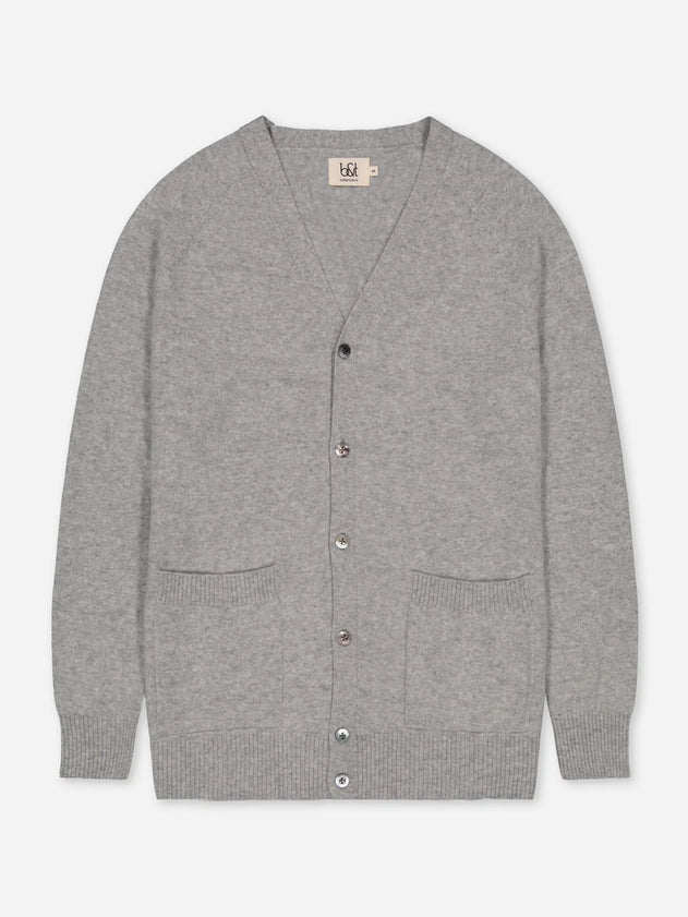 Adult Oversize Cashmere Cardigan Grey