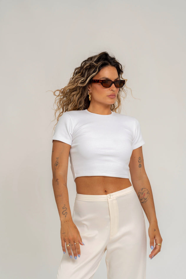 GS Cropped T-Shirt - White