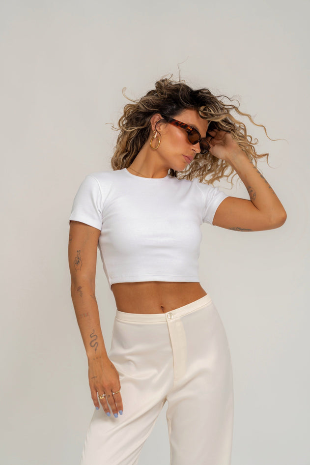 GS Cropped T-Shirt - White