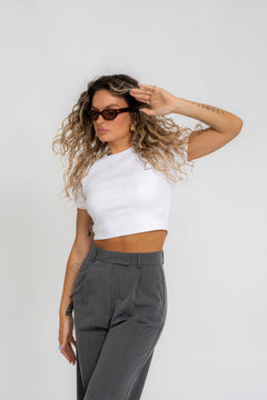 GS Cropped T-Shirt - White