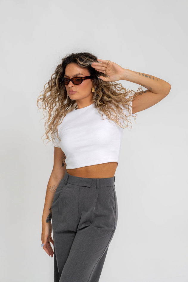 GS Cropped T-Shirt - White