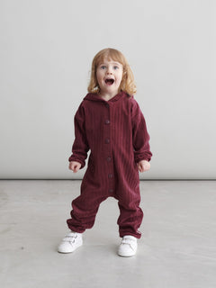 Kids' Velour Hooded Jumpsuit