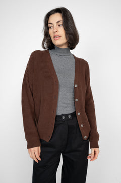 Short Cardigan Dark Brown