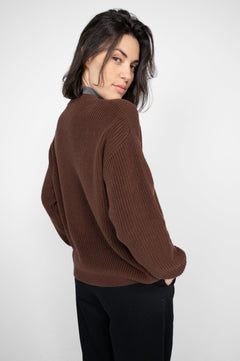 Short Cardigan Dark Brown