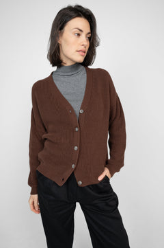 Short Cardigan Dark Brown