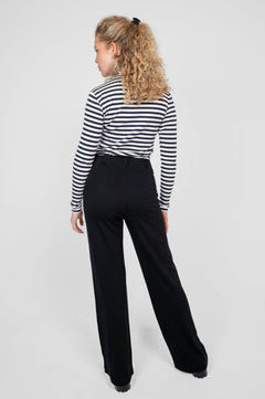 Wide Leg Jersey Pants Black